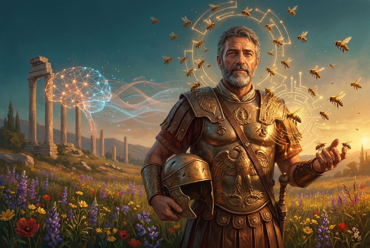 A Roman soldier among bees and the glow of artificial intelligence — what the swarm knows